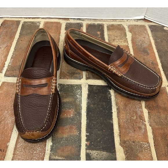 L.L.Bean Other - L.L. Bean Brown Leather Penny Loafers Hand-sewn Allagash Bison Shoes Men's 8.5 D